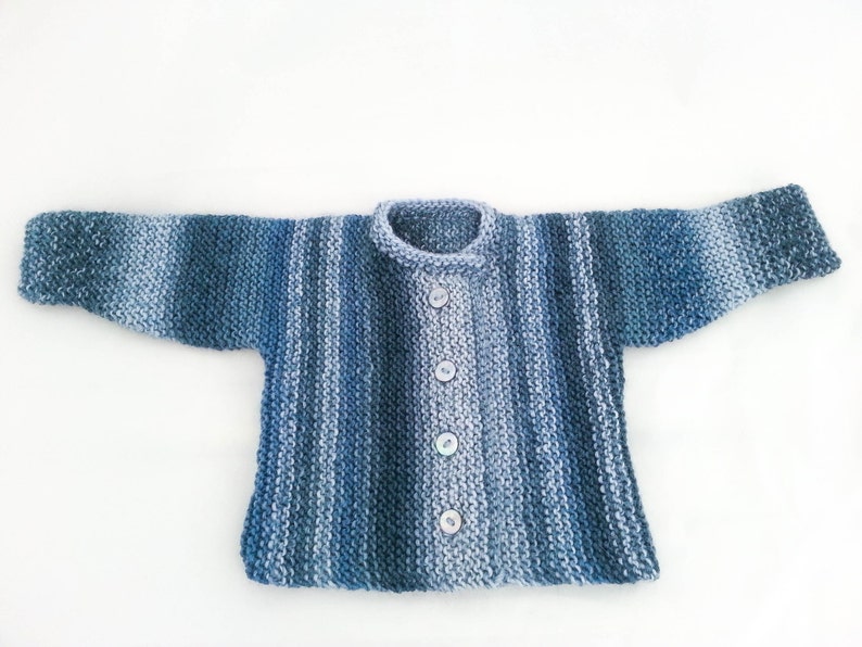 KNITTING PATTERN , Garter Stitch Baby Cardigan, Baby Sweater , 5 Sizes, Instant Download Pattern, Easy Pattern, Toddler Buttoned Sweater image 2