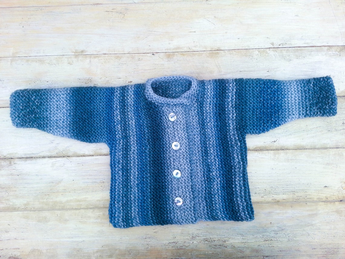 KNITTING PATTERN Garter Stitch Baby Cardigan Baby Sweater | Etsy