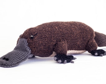 KNITTING PATTERN, Toy Knitting Pattern, Australian Platypus, Wildlife Toy, Soft Toy, Knitted Softie Pattern, PDF, Instant Download