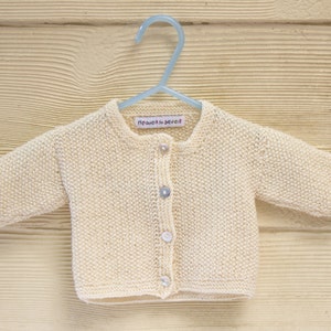 Baby Cardigan Knitting Pattern: Classic Moss Stitch (Instant Download)
