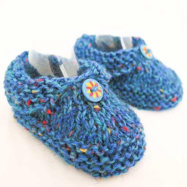 KNITTING PATTERN, Baby Slippers Pattern, Easy Booties Pattern, Toddler Slippers, Kids Slipper Pattern, Easy Slipper Pattern, 7 Sizes