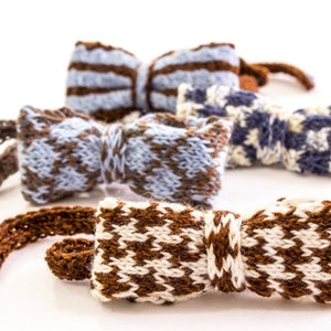 INSTANT DOWNLOAD PATTERN Boys Knit Bow Ties, Argyle, Houndstooth, Cable, Checker , Set of Four