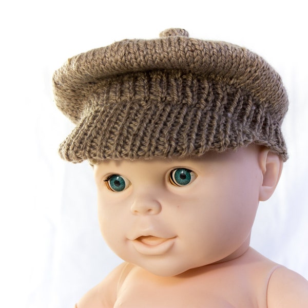 KNITTING PATTERN, PDF, Newsboy Cap, Brimmed Cap, Baby Boy Cap, Knit Newsboy Cap Pattern, Instant Download,