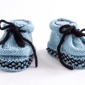 Knit Baby Moccasin Booties PATTERN, Embroidered Boy Booties (PDF Pattern)