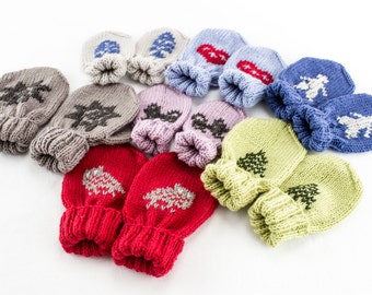 Scandinavian Motif Mittens Knitting Pattern: Baby to Toddler (PDF)