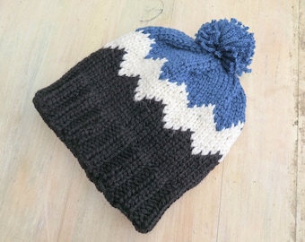 Patrón de tejido para gorro Snowy Mountains Fair Isle: Forro polar, 3 tallas (Patrón PDF)