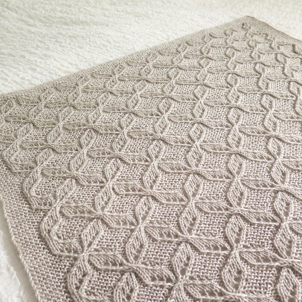 KNITTING PATTERN, Baby Blanket, 3 Sizes: Stroller, Receiving, Crib, Cable Lace, Aran, Worsted, Afghan, 10 ply Yarn, Heirloom Blanket