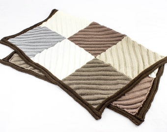 KNITTING PATTERN, Reversible Knit Baby Blanket , Counterpane Pattern, Two Sizes , 8ply Yarn, Modern Baby Blanket Pattern, Pdf