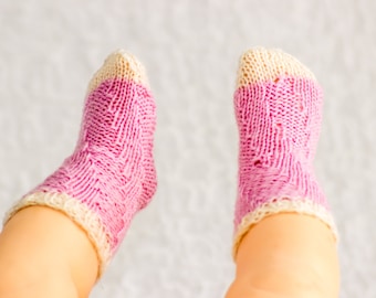 Easy Knit Baby Socks Pattern: Magic Spiral Design (Digital Download)