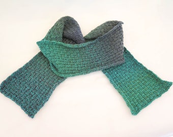 KNITTING PATTERN, Scarf Knitting Pattern, Ducking and Weaving Scarf Pattern, Reversible Scarf, Instant Download,