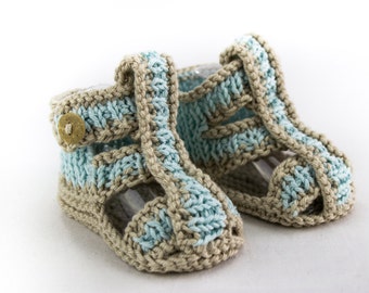 KNITTING PATTERN, Baby Boy Sandal Pattern, Roman Sandal Pattern, Three Sizes, Easy Baby Knitting Pattern, Summer Booties Pattern