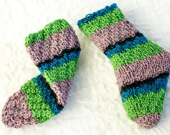 KNITTING PATTERN, Baby Socks, Tube Socks, Knitted Magic Spiral Baby Socks, Double Moss Stitch,Fits Newborn to 12 months Size