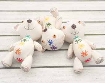 Teddy Bear Sewing Pattern, Teddy Bear Pattern and  Tutorial, Memory Bear, Chakra Bear, Embroidered Bear, PDF Pattern, 8 1/2", 22 cm