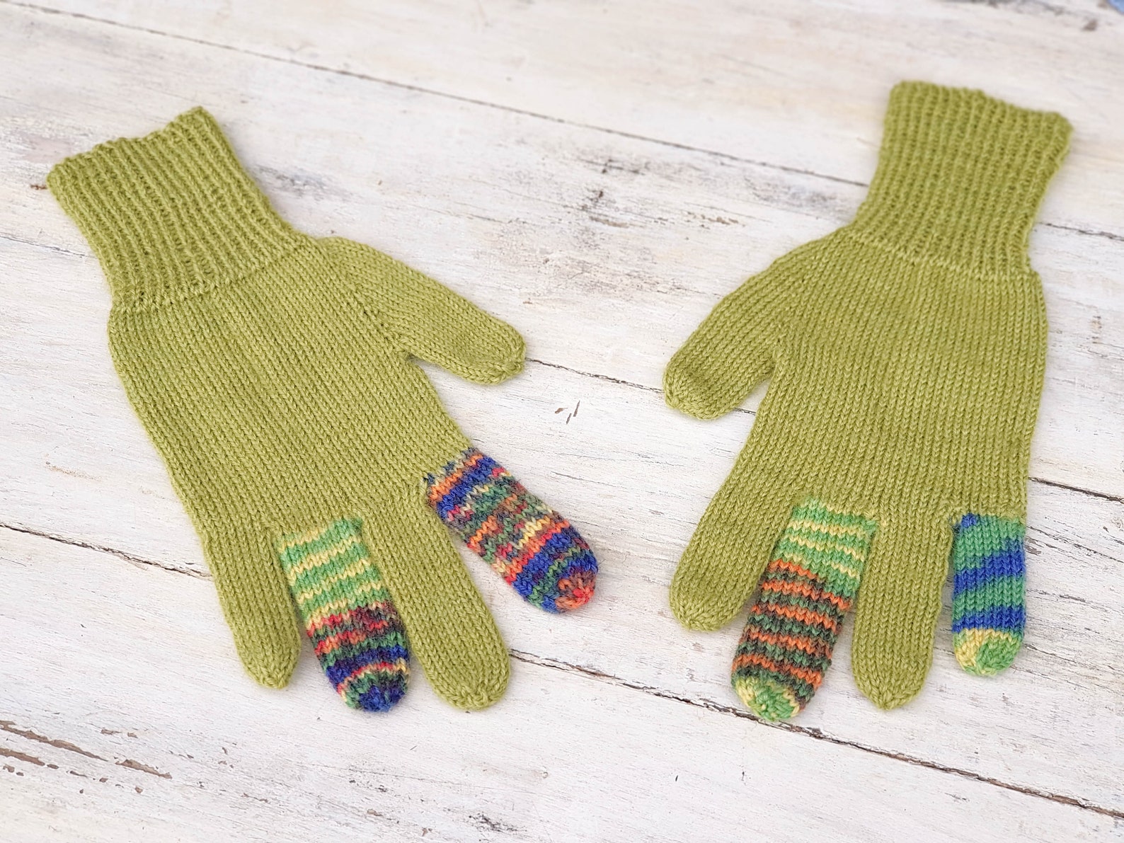 KNITTING PATTERN Gloves for Kids Finger Tips Glove Pattern Etsy
