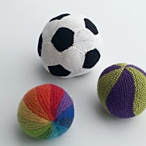 KNITTING PATTERN, Knitted Balls, Rainbow Ball, Soccer Ball, Marble Swirl Ball, Waldorf Toy, Baby Ball, Soft Toy, Indoor Ball, Felted Ball image 2