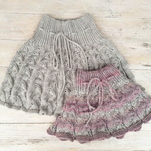 KNITTING PATTERN, Girls Skirt, Knit Skirt, Top Down Knit Skirt, DK Weight Yarn, Lace pattern Skirt, 6 Sizes, 2 years to 12 years, image 3