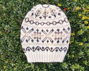 Lilydale Beanie Knitting Pattern: Adult Fair Isle Hat (PDF)