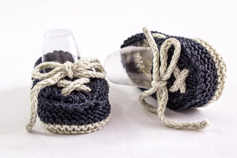 KNITTING PATTERN, Baby Boat Shoes, Easy Knit, Baby Boy Booties, Summer Booties, Newborn Baby, Boat Shoes, Beginners Knitting Pattern image 1