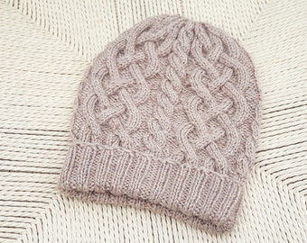 KNITTING PATTERN, Baby Beanie, Kids Beanie, Winter Hat, Cable Knit Hat, Fold Up Brim Beanie, Cable Beanie, Children's Beanie Pattern