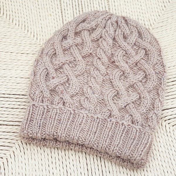 KNITTING PATTERN, Baby Beanie, Kids Beanie, Winter Hat, Cable Knit Hat, Fold Up Brim Beanie, Cable Beanie, Children's Beanie Pattern