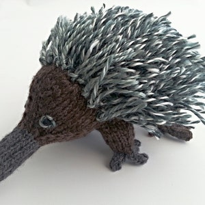 KNITTING PATTERN, Toy Knitting Pattern,  Australian Echidna, Spiny Ant Eater, Wildlife Toy, Soft Toy, Knitted Softie Pattern, Knit Animal