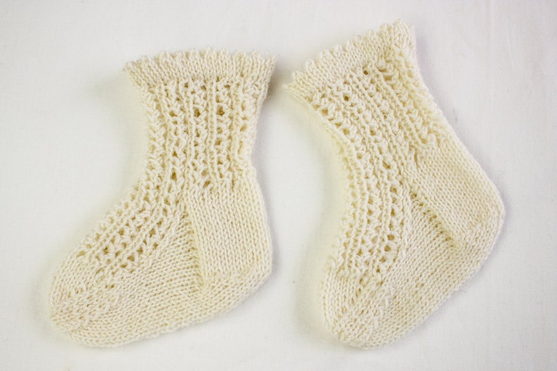 KNITTING PATTERN Baby Sock Pattern Girls Lace Rib Socks In Etsy