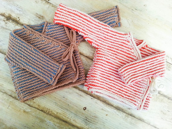KNITTING PATTERN Baby Wrap Cardigan Baby Sweater 7 Sizes One