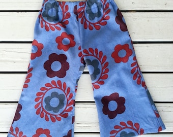 Girls Flared Pants Sewing Pattern: Easy Elastic Waist Trousers (PDF Pattern)