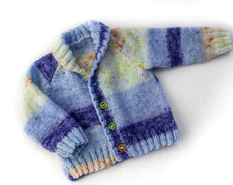 Shawl Collar Cardigan Knitting Pattern: Baby, Toddler, Kids (PDF)