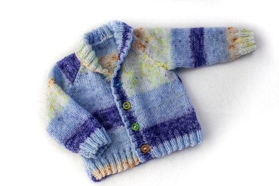 KNITTING PATTERN Shawl Collar Cardigan 6 Sizes Baby Toddler