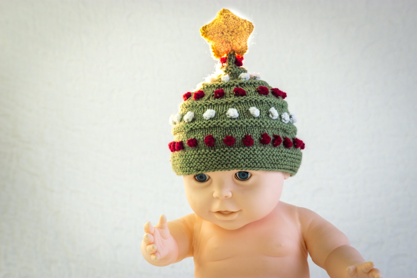 KNITTING PATTERN Knitted Baby Christmas Tree Hat Hat With Etsy
