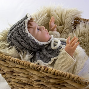 Retro Baby Helmet Hat Knitting Pattern, Cowl Winter Hat (PDF Pattern) image 1