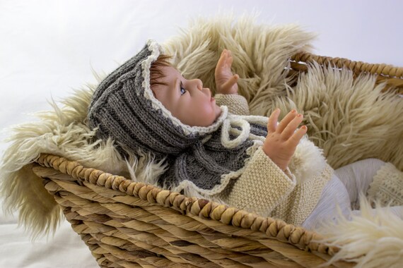 Retro Baby Helmet Hat Knitting Pattern, Cowl Winter Hat (PDF Pattern)