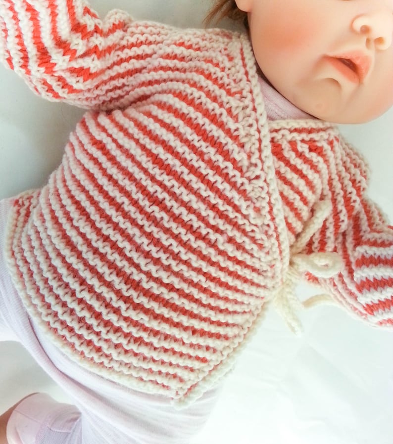 KNITTING PATTERN Baby Wrap Cardigan Baby Sweater 7 Sizes Etsy