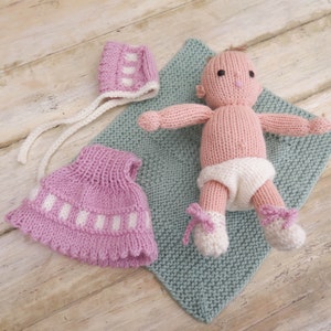 Knitted Dress-Up Doll Pattern: Molly the Dolly Soft Toy (PDF)