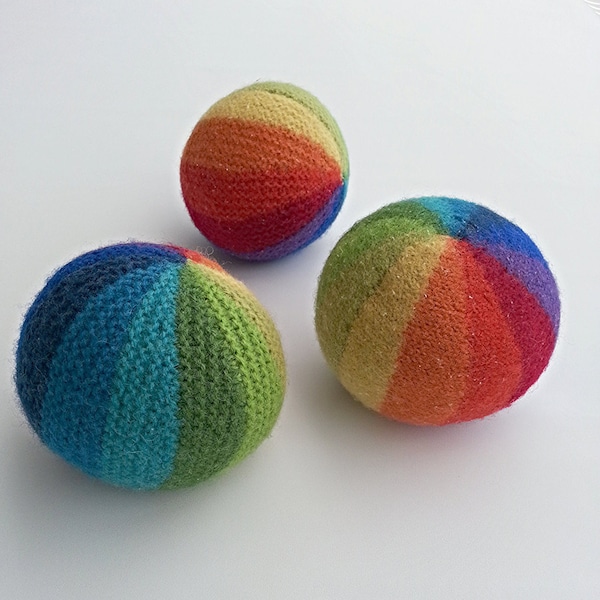 KNITTING PATTERN, Knitted Balls, Rainbow Ball, Soccer Ball, Marble Swirl Ball, Waldorf Toy, Baby Ball, Soft Toy, Indoor Ball, Felted Ball