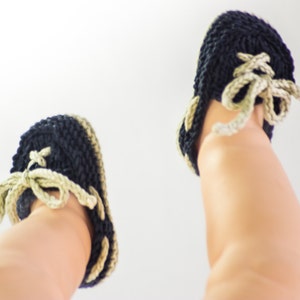 KNITTING PATTERN, Baby Boat Shoes, Easy Knit, Baby Boy Booties, Summer Booties, Newborn Baby, Boat Shoes, Beginners Knitting Pattern image 4