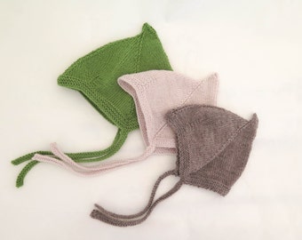Vintage Inspired Knit Pixie Hat Pattern with Ear Flaps (PDF)