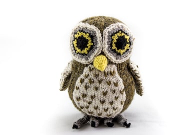 KNITTING PATTERN, Owl,PDF, Soft Toy Knitting Pattern, Australian Boobook Owl, Wildlife Toy, Soft Toy, Knitted Softie Pattern, Knit Owl