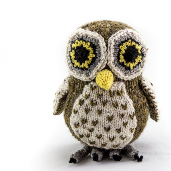 KNITTING PATTERN, Owl,PDF, Soft Toy Knitting Pattern, Australian Boobook Owl, Wildlife Toy, Soft Toy, Knitted Softie Pattern, Knit Owl