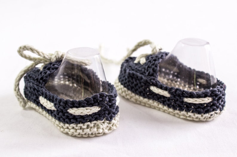 KNITTING PATTERN, Baby Boat Shoes, Easy Knit, Baby Boy Booties, Summer Booties, Newborn Baby, Boat Shoes, Beginners Knitting Pattern image 3