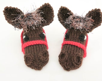 KNITTING PATTERN, Horse Slippers , Horse Socks , Novelty Sock, Baby,Toddler,Kids, Adults, Socks, Slipper Pattern, Family Pattern, 7 Sizes,