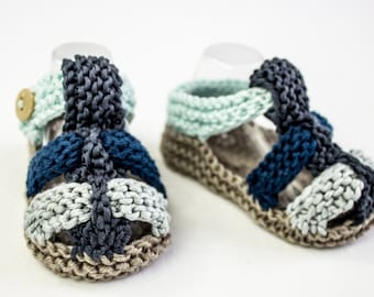 KNITTING PATTERN, PDF, Baby Boy Sandal Pattern, Baby Sandal Pattern, Summer Booties, Instant Download,