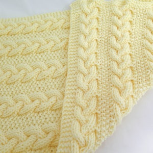KNITTING PATTERN, Reversible Cable Baby Blanket, Cable Baby Blanket, Chunky Cable Afghan, Rapunzel&#39;s Surprise Blanket, Instant Download, PDF