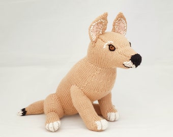 KNITTING PATTERN, Australian Dingo Puppy, Soft Toy, Knitted Animal, Wildlife Toy, Knitted Dog Pattern, Dingo Pattern, PDF, Waldorf Toy