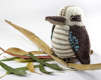 KNITTING PATTERN, Toy Knitting Pattern,  Kookaburra, Wildlife Toy, Soft Toy, Knitted Softie Pattern, Bird Knitting Pattern, Knit Bird, PDF