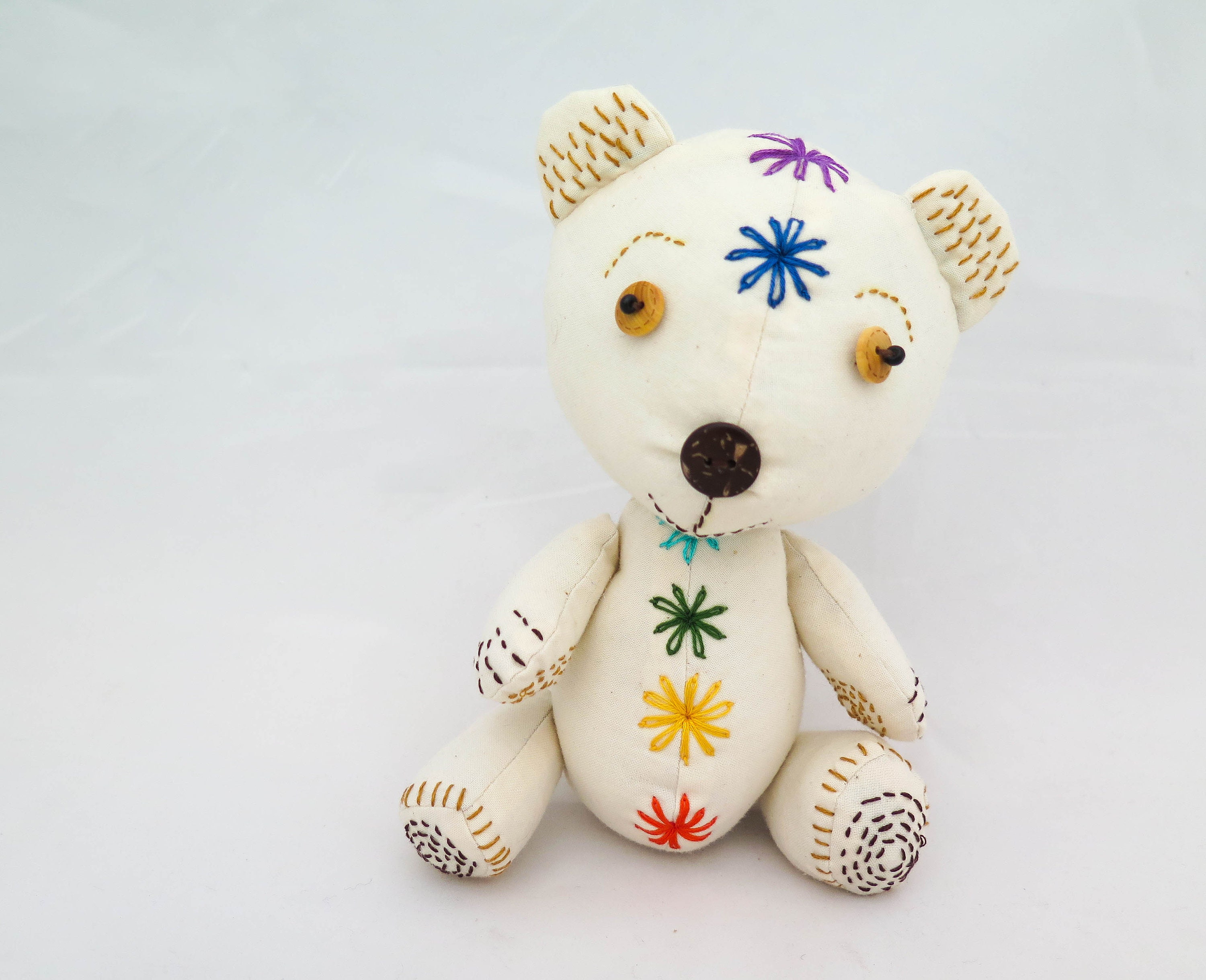 Teddy Bear Sewing Pattern, Chakra Embroidered Bear (PDF Pattern) - Etsy