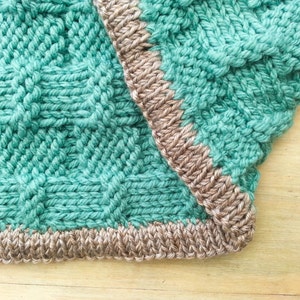 KNITTING PATTERN,Super Chunky Baby Afghan, Baby Blanket, Reversible Baby Blanket, 2 Sizes, Bulky Baby Afghan,Bamboo Pattern, Easy Knit