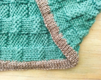 Super Chunky Baby Blanket Knitting Pattern: Reversible Bamboo Design (PDF Pattern)