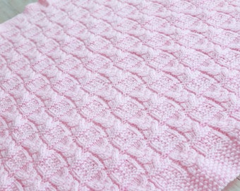 KNITTING PATTERN, Andromeda Blanket, Baby Blanket, Cabled Baby Blanket Pattern, Chunky Yarn Blanket Pattern, Instant Download